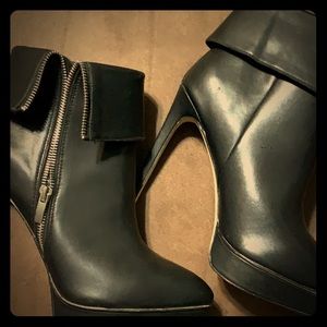 Black 3.5 inch stiletto boots.